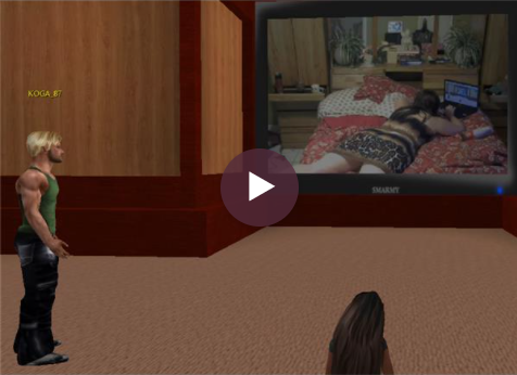 3D Virtual World Watching live video